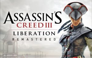 Assassin's Creed III: Liberation Remastered Hero Image shows protagonist aveline against a hazy backgdrop of 18th C New Orleans port skyline
