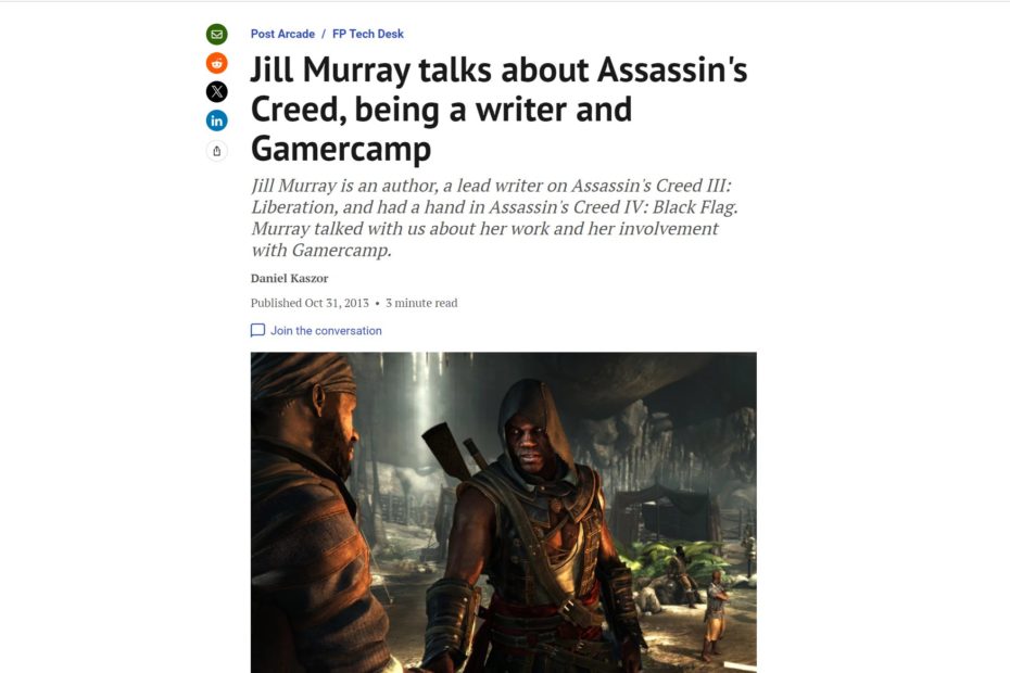 Screen shot of Financial Post Interview: Jill Murray talks about Assassin's Creed, being a writer and Gamercamp